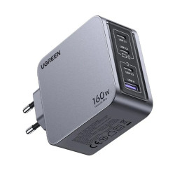 Зарядно устройство 220V UGREEN Nexode Pro GaN - X763/25877, 160W, USB-A, 3xUSB-C + кабел Type-C към Type-C Зарядно устройство 220V UGREEN Nexode Pro GaN - X763/25877, 160W, USB-A, 3xUSB-C + кабел Type-C към Type-C
