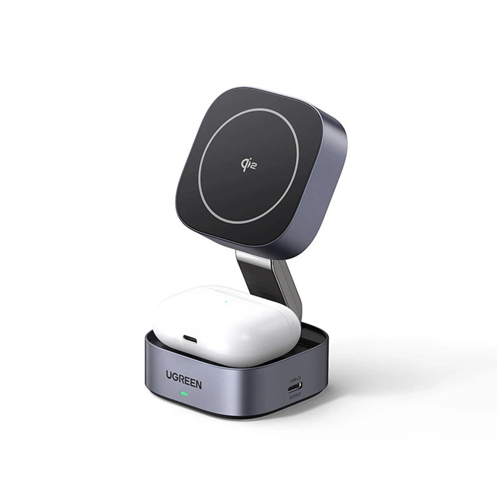 2-в-1 Холдер + Зарядна станция UGREEN Wireless Magnetic - W702/35316 2-в-1 Холдер + Зарядна станция UGREEN Wireless Magnetic - W702/35316