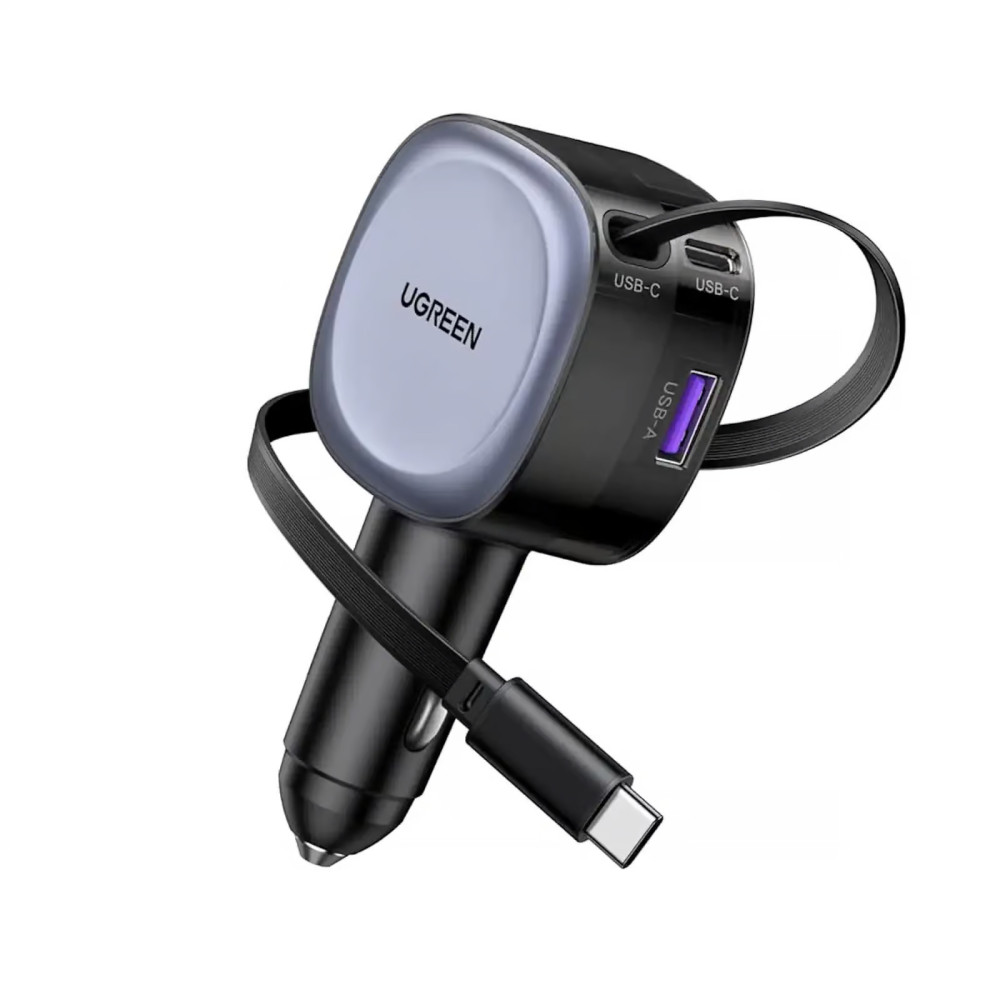 Зарядно за автомобил 12V UGREEN 12V 75W, USB-A + USB-C + кабел C, GaN - (EC601 / 55653) Зарядно за автомобил 12V UGREEN 12V 75W, USB-A + USB-C + кабел C, GaN - (EC601 / 55653)