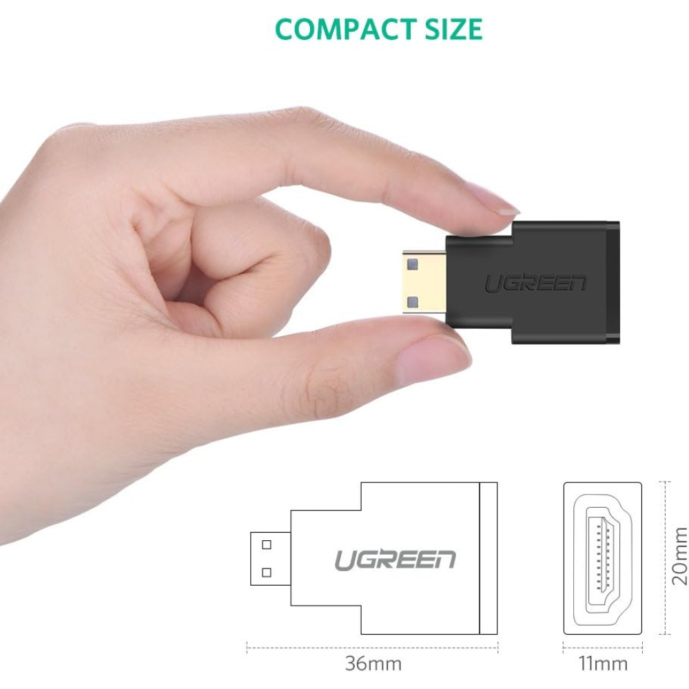 Адаптер UGREEN 20101 - Mini HDMI към HDMI Адаптер UGREEN 20101 - Mini HDMI към HDMI