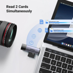 Преходник / Четец на карти UGREEN CM185/50706 - USB-A и Type-C, SD, Micro SD Преходник / Четец на карти UGREEN CM185/50706 - USB-A и Type-C, SD, Micro SD
