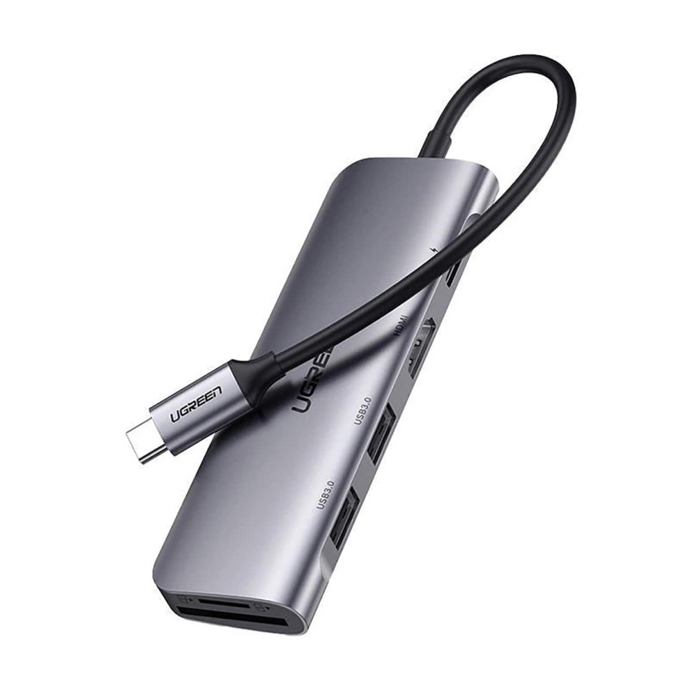 Хъб UGREEN Revodok Pro CM195/15214 7в1 от Type-C към 2xUSB-A, HDMI, 2xUSB-C, SD card, TF (MicroSD) card Хъб UGREEN Revodok Pro CM195/15214 7в1 от Type-C към 2xUSB-A, HDMI, 2xUSB-C, SD card, TF (MicroSD) card