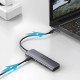 Хъб UGREEN Revodok Pro CM195/15214 7в1 от Type-C към 2xUSB-A, HDMI, 2xUSB-C, SD card, TF (MicroSD) card