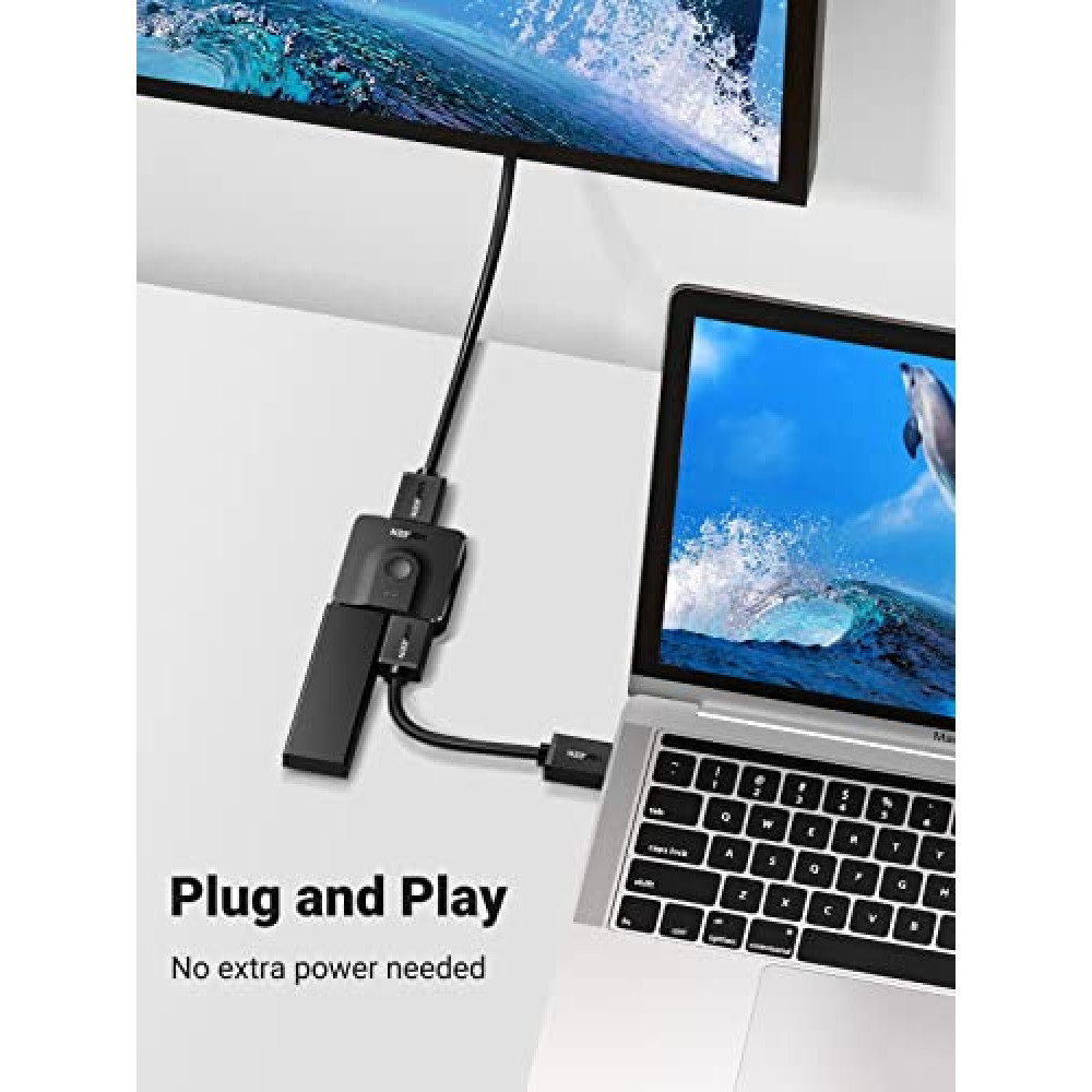 Двупосочен превключвател UGREEN Splitter Switch box CM217/50966 - 2в1 HDMI хъб Двупосочен превключвател UGREEN Splitter Switch box CM217/50966 - 2в1 HDMI хъб