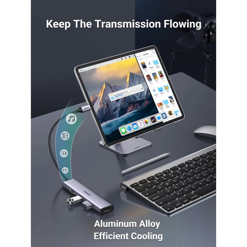 Мултифункционален хъб UGREEN CM473/20841 4в1 от USB-A към 4xUSB-A Мултифункционален хъб UGREEN CM473/20841 4в1 от USB-A към 4xUSB-A