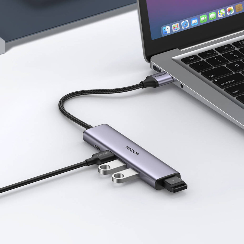 Мултифункционален хъб UGREEN CM473/20805 5в1 от USB-A към 4xUSB-A, USB-C Мултифункционален хъб UGREEN CM473/20805 5в1 от USB-A към 4xUSB-A, USB-C