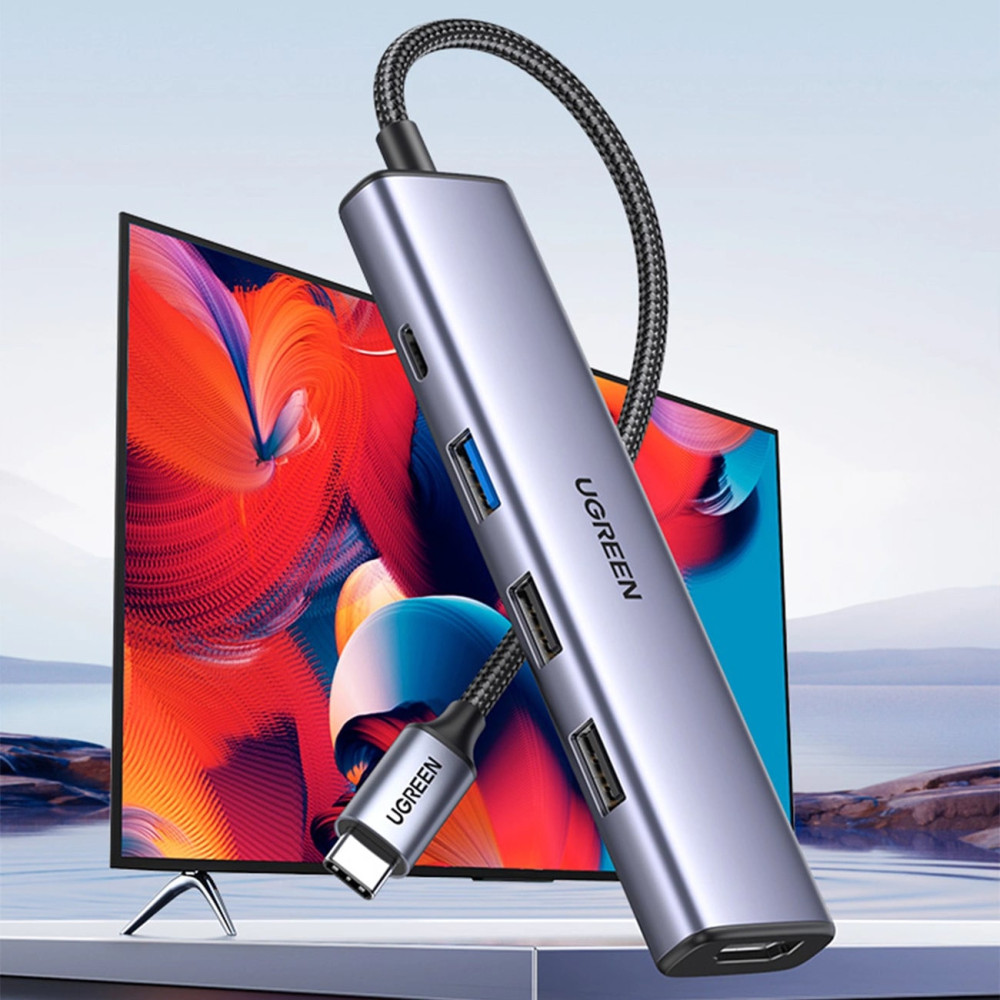 Мултифункционален хъб UGREEN Revodok CM478/15495 5в1 от Type-C към 3xUSB-A, USB-C, HDMI Мултифункционален хъб UGREEN Revodok CM478/15495 5в1 от Type-C към 3xUSB-A, USB-C, HDMI