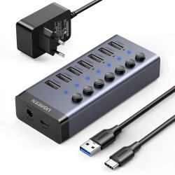 Хъб UGREEN CM481/90307 7в1 от AC към 7xUSB-A Хъб UGREEN CM481/90307 7в1 от AC към 7xUSB-A