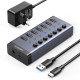 Хъб UGREEN CM481/90307 7в1 от AC към 7xUSB-A Хъб UGREEN CM481/90307 7в1 от AC към 7xUSB-A