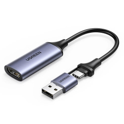 Преходник / адаптер UGREEN CM489/40189 от USB-A / Type-C към HDMI  Преходник / адаптер UGREEN CM489/40189 от USB-A / Type-C към HDMI