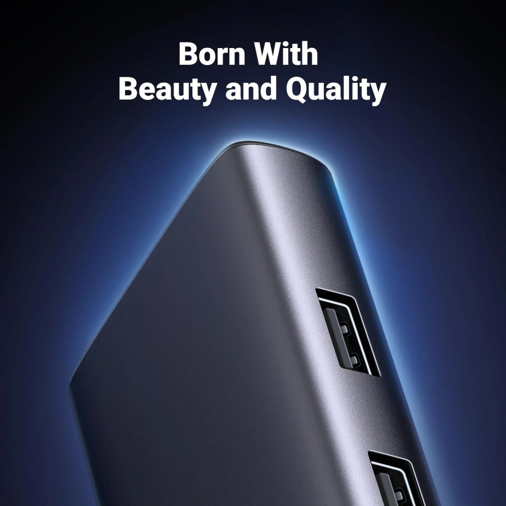 Хъб UGREEN Revodok Pro 107 CM498/15531 7в1 от Type-C към HDMI, 2xUSB-A, 2xUSB-C, SD card, MicroSD card Хъб UGREEN Revodok Pro 107 CM498/15531 7в1 от Type-C към HDMI, 2xUSB-A, 2xUSB-C, SD card, MicroSD card