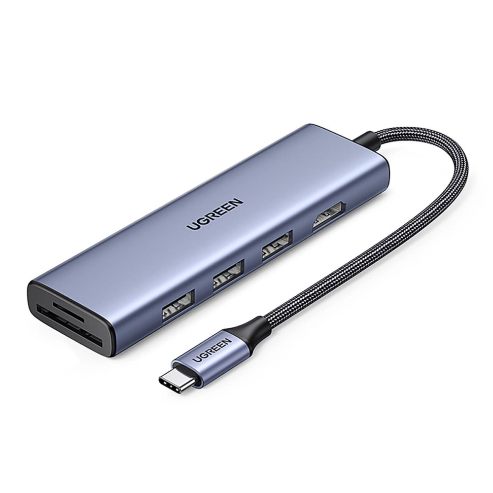 Мултифункционален хъб UGREEN CM511/20956A 6в1 от Type-C към 3xUSB-A, HDMI, SD card, MicroSD card Мултифункционален хъб UGREEN CM511/20956A 6в1 от Type-C към 3xUSB-A, HDMI, SD card, MicroSD card