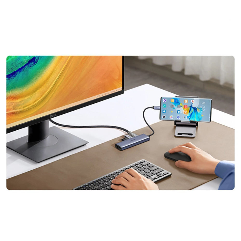 Мултифункционален хъб UGREEN CM511/20956A 6в1 от Type-C към 3xUSB-A, HDMI, SD card, MicroSD card Мултифункционален хъб UGREEN CM511/20956A 6в1 от Type-C към 3xUSB-A, HDMI, SD card, MicroSD card