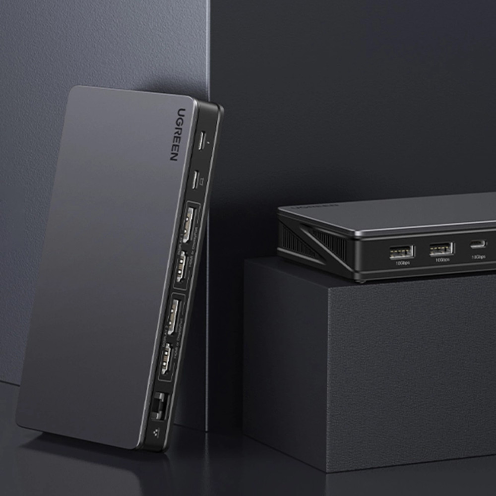 Мултифункционален хъб UGREEN Revodok Pro 209 CM615/90912 9в1 - 2xUSB-A, 2xUSB-C, 2xHDMI, 2xDisplayPort, RJ45 (LAN) Мултифункционален хъб UGREEN Revodok Pro 209 CM615/90912 9в1 - 2xUSB-A, 2xUSB-C, 2xHDMI, 2xDisplayPort, RJ45 (LAN)