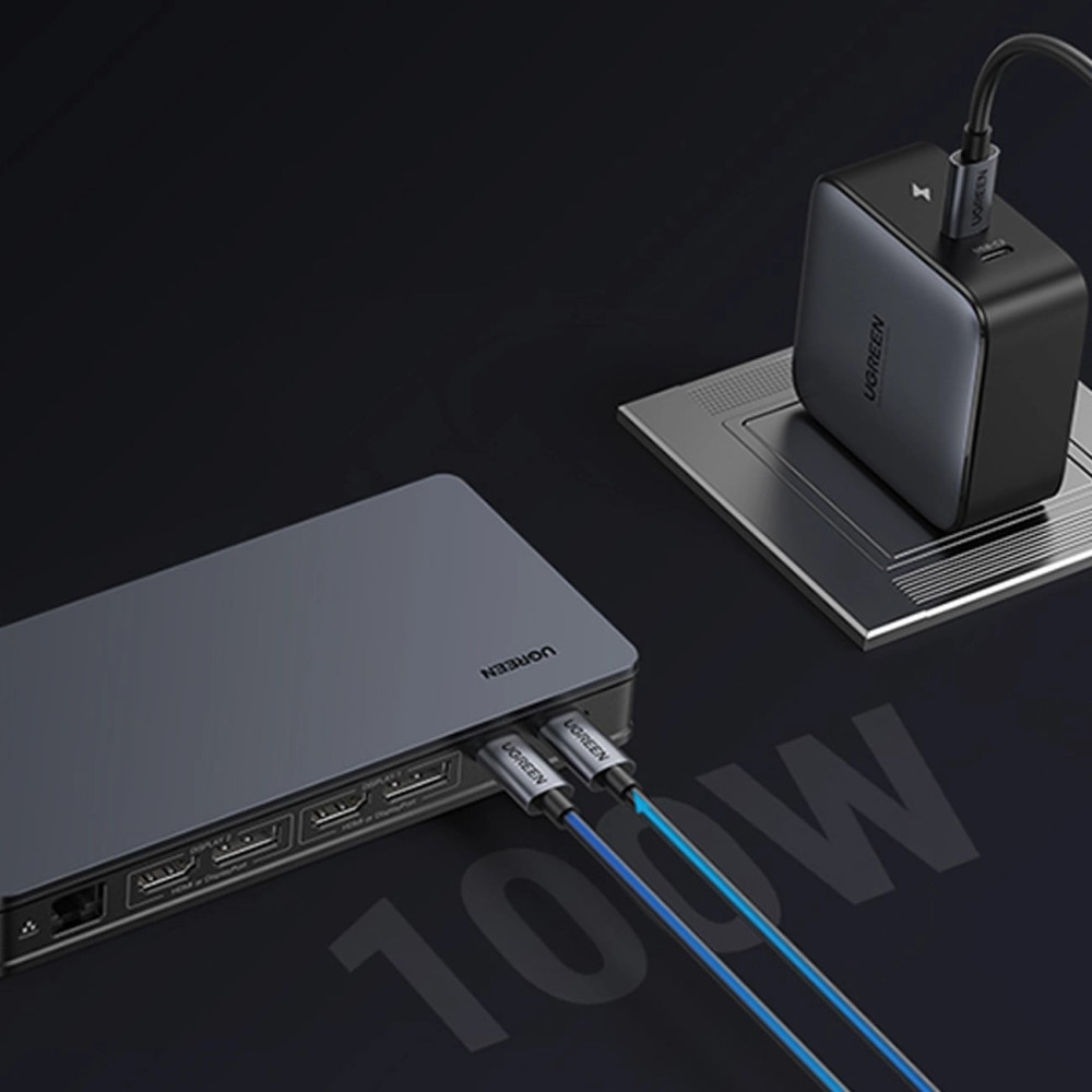 Мултифункционален хъб UGREEN Revodok Pro 209 CM615/90912 9в1 - 2xUSB-A, 2xUSB-C, 2xHDMI, 2xDisplayPort, RJ45 (LAN) Мултифункционален хъб UGREEN Revodok Pro 209 CM615/90912 9в1 - 2xUSB-A, 2xUSB-C, 2xHDMI, 2xDisplayPort, RJ45 (LAN)