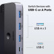 Превключвател UGREEN Sharing Switch Box CM662/15705 от 2xUSB-A и USB-C към 3xUSB-A, USB-C