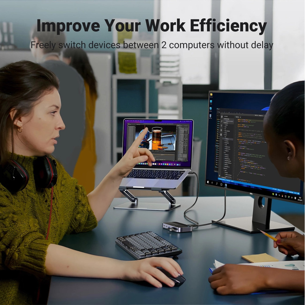 Превключвател UGREEN Sharing Switch Box CM662/15705 от 2xUSB-A и USB-C към 3xUSB-A, USB-C Превключвател UGREEN Sharing Switch Box CM662/15705 от 2xUSB-A и USB-C към 3xUSB-A, USB-C