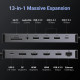Мултифункционален хъб UGREEN CM681/15978 13в1 от Type-C към 2xHDMI, DisplayPort, 2xUSB-C, 4xUSB-A, RJ45, SD, microSD (TF), AUX 3.5mm jack