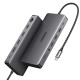 Мултифункционален хъб UGREEN CM681/15978 13в1 от Type-C към 2xHDMI, DisplayPort, 2xUSB-C, 4xUSB-A, RJ45, SD, microSD (TF), AUX 3.5mm jack
