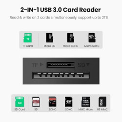 Преходник / Четец на карти UGREEN CR127/20250 - USB-A към SD, Micro SD Преходник / Четец на карти UGREEN CR127/20250 - USB-A към SD, Micro SD
