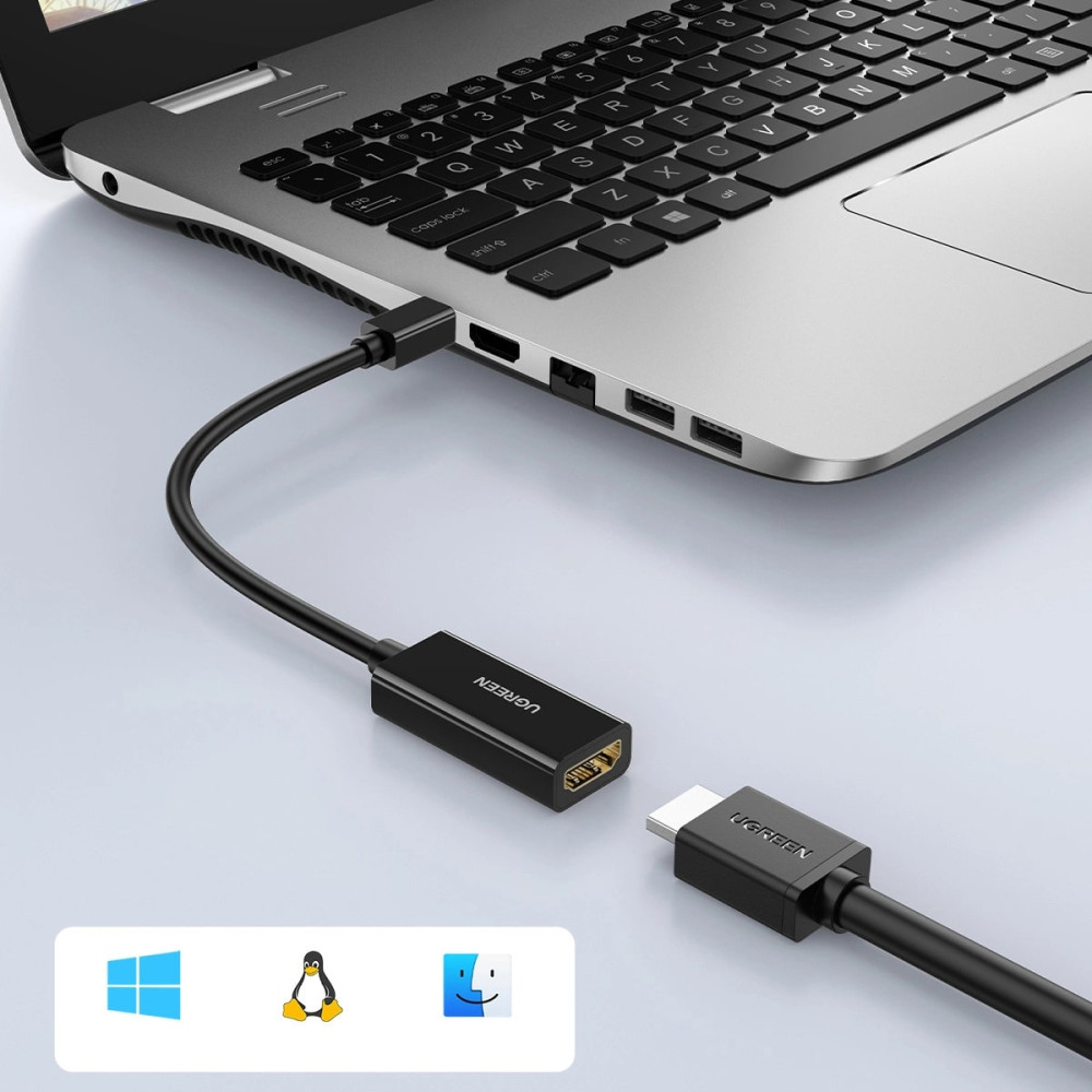 Адаптер UGREEN MD112/40360- Mini DisplayPort (мъжки) към HDMI (женски) Адаптер UGREEN MD112/40360- Mini DisplayPort (мъжки) към HDMI (женски)