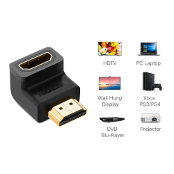 Адаптер UGREEN HD112/20109 - HDMI към HDMI, ъглов Адаптер UGREEN HD112/20109 - HDMI към HDMI, ъглов