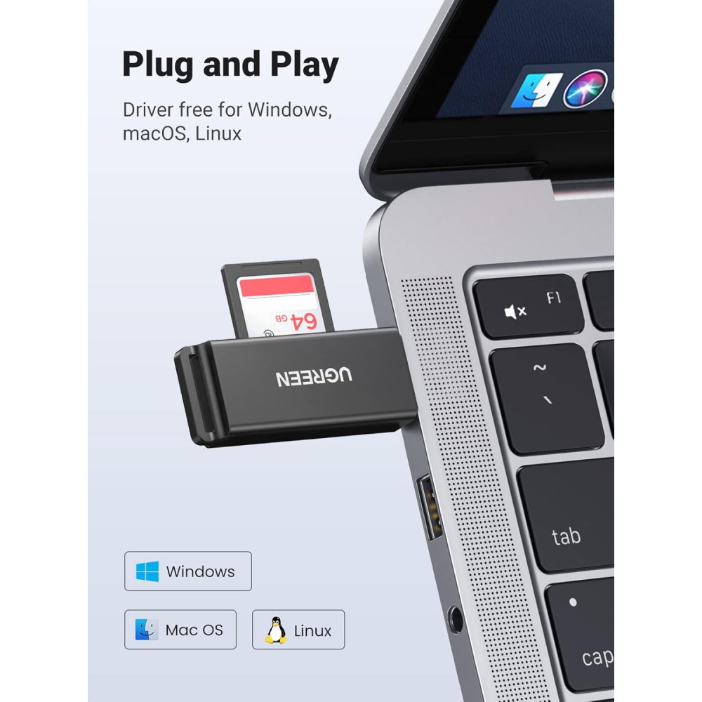 Четец на карти UGREEN CM104/40752- USB-A, SD, Micro SD Четец на карти UGREEN CM104/40752- USB-A, SD, Micro SD
