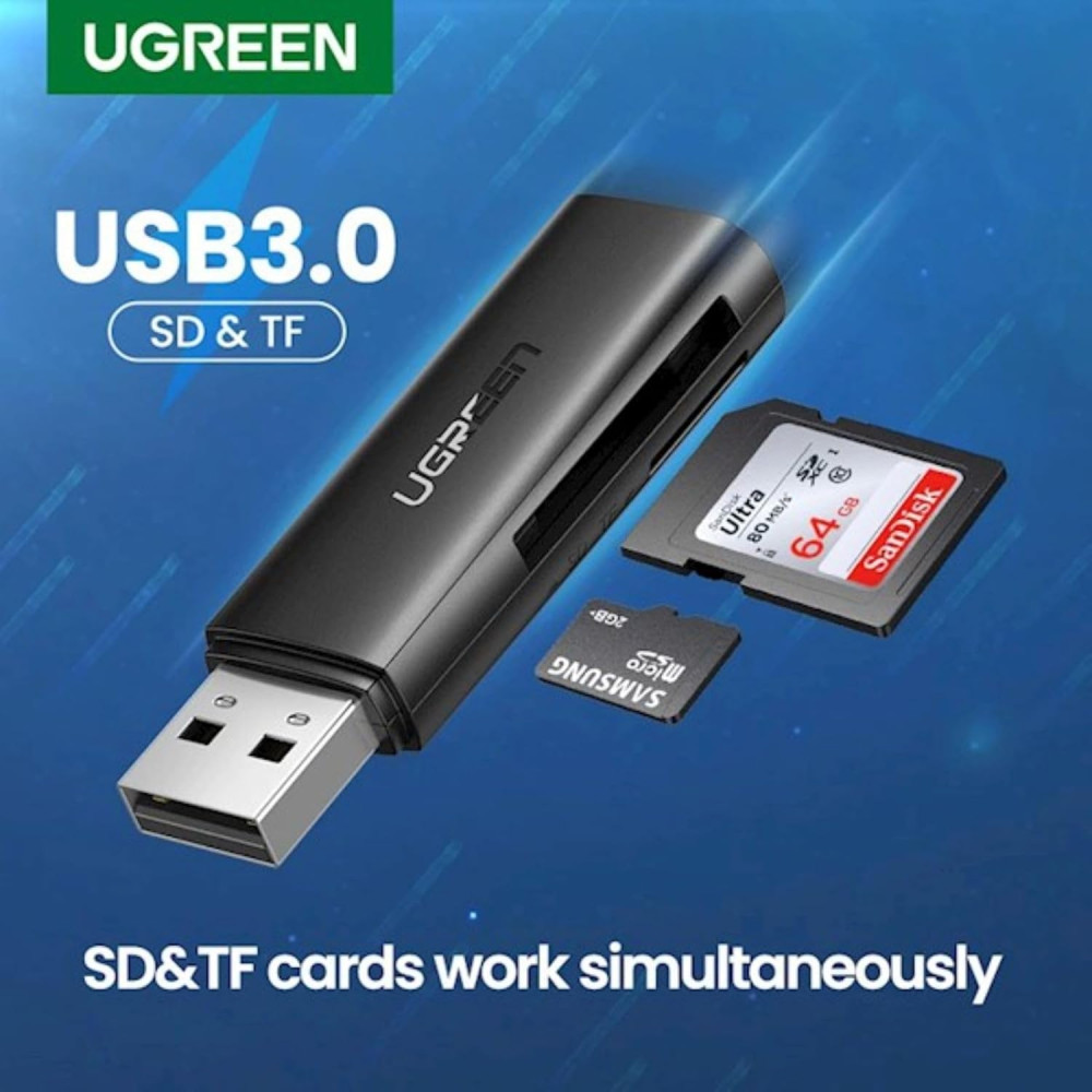 Четец на карти UGREEN CM264/60722- USB-A, SD, Micro SD Четец на карти UGREEN CM264/60722- USB-A, SD, Micro SD