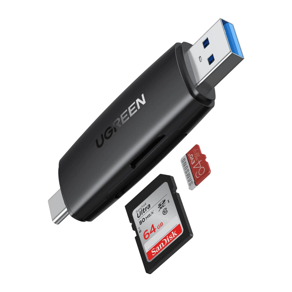 Четец на карти UGREEN CM304/80191 - USB-A и Type-C, SD, Micro SD