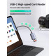Четец на карти UGREEN CM401/80888 2в1 - Type-C, SD, Micro SD
