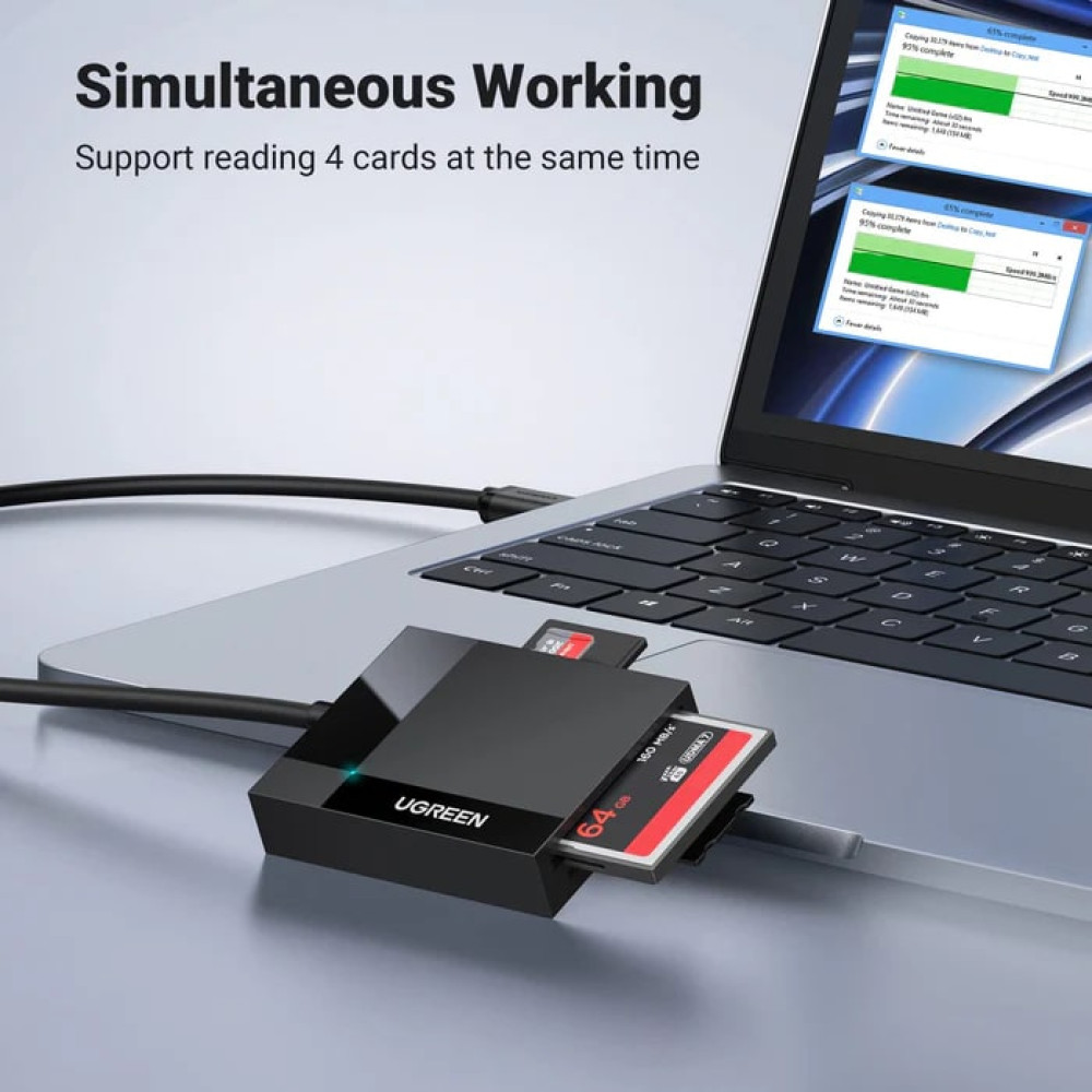 Четец на карти UGREEN CR125/30333 - USB-A, SD, microSD (TF), CompactFlash (CF), Memory Stick (MS) Четец на карти UGREEN CR125/30333 - USB-A, SD, microSD (TF), CompactFlash (CF), Memory Stick (MS)
