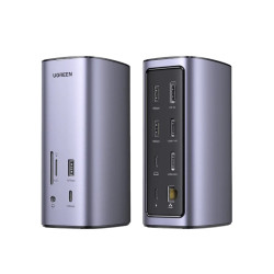 Докинг станция UGREEN CM555/90325 12в1 - 3xHDMI, DisplayPort, 3xUSB-A, USB-C, RJ45, SD, MicroSD (TF), AUX Докинг станция UGREEN CM555/90325 12в1 - 3xHDMI, DisplayPort, 3xUSB-A, USB-C, RJ45, SD, MicroSD (TF), AUX