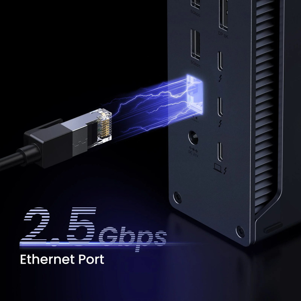 Докинг станция UGREEN U710/25054EU Revodok Max 213 13в1 - 3xThunderbolt, DisplayPort, 3xUSB-C, 2xUSB-A, AUX, SD, MicrosR (TF), RJ45 Докинг станция UGREEN U710/25054EU Revodok Max 213 13в1 - 3xThunderbolt, DisplayPort, 3xUSB-C, 2xUSB-A, AUX, SD, MicrosR (TF), RJ45