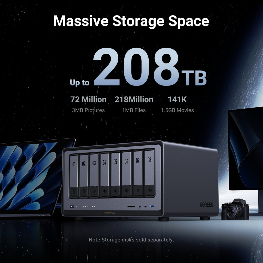 NAS устройство Network Attached Storage (NAS) UGREEN - DXP8800 Plus, 8-Bay intel i5- 1235U Diskless NAS устройство Network Attached Storage (NAS) UGREEN - DXP8800 Plus, 8-Bay intel i5- 1235U Diskless