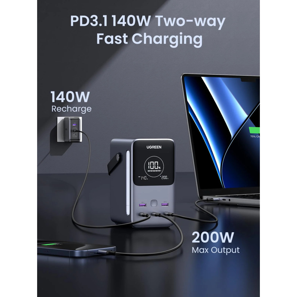 Външна батерия UGREEN Nexode - 48 000 mAh, 300W, PB770/25286 Външна батерия UGREEN Nexode - 48 000 mAh, 300W, PB770/25286