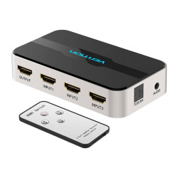 HDMI превключвател  VENTION - AFJH0,  3в1 + Audio/AUX/f/ порт, 4K, 3D, 60Hz HDMI превключвател  VENTION - AFJH0,  3в1 + Audio/AUX/f/ порт, 4K, 3D, 60Hz