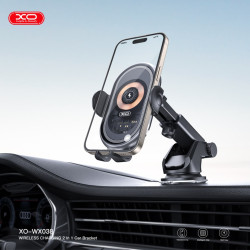 Холдер XO - WX038 2 в 1 вакуум + прикрепящ механизъм + Wireless 15W  Холдер XO - WX038 2 в 1 вакуум + прикрепящ механизъм + Wireless 15W