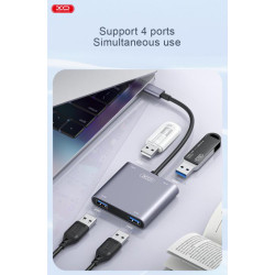 Хъб XO - HUB012B от Type-C към 4 x USB-A  Хъб XO - HUB012B от Type-C към 4 x USB-A