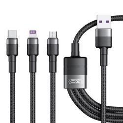Кабел XO - NB-Q191, 3в1, 4А , 40W , 1.2 метра Кабел XO - NB-Q191, 3в1, 4А , 40W , 1.2 метра
