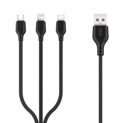 Кабел XO - NB103, 3в1, 2.1А , 1 метър Кабел XO - NB103, 3в1, 2.1А , 1 метър