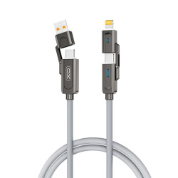 Кабел XO - NB275, 4в1, USB-A + Type-C към Type-C + Lightning, 60W, 1м Кабел XO - NB275, 4в1, USB-A + Type-C към Type-C + Lightning, 60W, 1м
