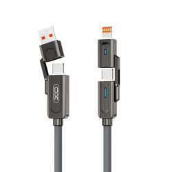 Кабел XO - NB275, 4в1, USB-A + Type-C към Type-C + Lightning, 60W, 1м Кабел XO - NB275, 4в1, USB-A + Type-C към Type-C + Lightning, 60W, 1м