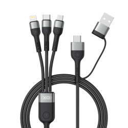 Кабел 6-в-1 XO, 60W, NB254, USB-A + Type-C към Type-C, Lightning, Micro USB, 1.2 метра Кабел 6-в-1 XO, 60W, NB254, USB-A + Type-C към Type-C, Lightning, Micro USB, 1.2 метра