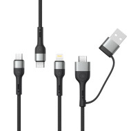Кабел 6-в-1 XO, 60W, NB254, USB-A + Type-C към Type-C, Lightning, Micro USB, 1.2 метра Кабел 6-в-1 XO, 60W, NB254, USB-A + Type-C към Type-C, Lightning, Micro USB, 1.2 метра