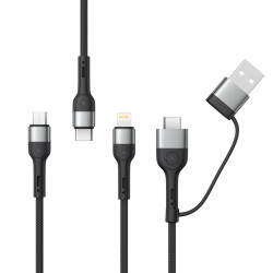 Кабел 6-в-1 XO, 60W, NB254, USB-A + Type-C към Type-C, Lightning, Micro USB, 1.2 метра Кабел 6-в-1 XO, 60W, NB254, USB-A + Type-C към Type-C, Lightning, Micro USB, 1.2 метра