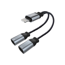 Преходник XO - NB-R160A от Lightning към 2 x Lightning  Преходник XO - NB-R160A от Lightning към 2 x Lightning