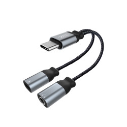 Преходник XO - NB-R160B от Type-C към USB-C + 3.5mm Преходник XO - NB-R160B от Type-C към USB-C + 3.5mm