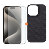 СЕТ Калъф XO Double Layer + Стъклен протектор 2.5D за Apple iPhone 15  СЕТ Калъф XO Double Layer + Стъклен протектор 2.5D за Apple iPhone 15