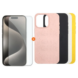 СЕТ Калъф XO Eco-friendly + Стъклен протектор 2.5D за Apple iPhone 15 Pro Max, биоразградим  СЕТ Калъф XO Eco-friendly + Стъклен протектор 2.5D за Apple iPhone 15 Pro Max, биоразградим