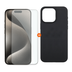 СЕТ Калъф XO Eco-friendly + Стъклен протектор 2.5D за Apple iPhone 15 Pro Max, биоразградим  СЕТ Калъф XO Eco-friendly + Стъклен протектор 2.5D за Apple iPhone 15 Pro Max, биоразградим